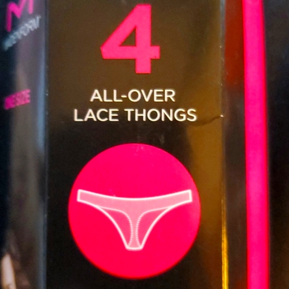 Maidenform All-Over Lace Thong Panties. 4 pack. ONE SIZE. BRAND NEW! - Picture 2 of 6